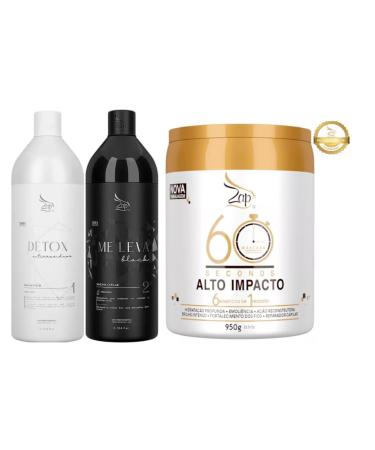 Zap Brazilian Keratin Treatment Kit Progressiva ZAP (All Weather) Me Leva + M scara 60 Seconds 950g