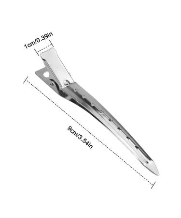 24-Piece Silver Hair Clips Professional Metal Alligator Curl Clips for Hairdressing & Styling - Buy Online on GoSupps.com