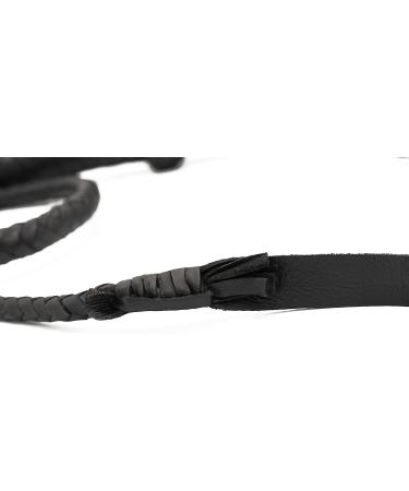 Ardour Crafts Bull Whip 4 feet Handmade Leather Cowhide Stock Whips for Horse Riders Trainers Beginners and Toddler - Indiana Jones Design Black Equestrian Bullwhip - Buy Online on GoSupps.com