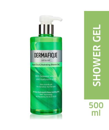 Derma Fique Aqua Cloud Hydrating Shower Gel 500ml | Body Wash for Sensitive & Normal Skin | With Seaweed Extracts & Hyaluronic Acid | Dermatologist Tested - Buy Online on GoSupps.com