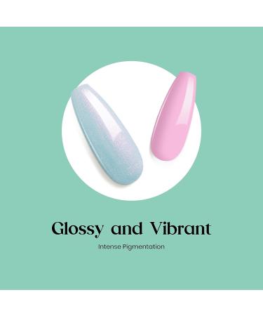 Beetles Gel Nail Polish Kit - Mermaid Purple Green Glitter, Soft Pink Shimmer - 6Pcs Set for Trendy Summer Styles - Perfect Holiday Gift for Girls and Women - DIY Manicure Set - Buy Online on GoSupps.com