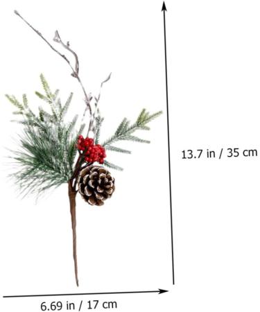 ABOOFAN 12 Pcs Christmas Decoration Christmas Tree Ornament Faux Pine Picks Artificial Pine Picks Pine Cone Stems Christmas Simulated Branches Bouquet Branch Plastic Pine Cones Red Fruit - Buy Online on GoSupps.com