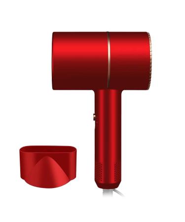 barenx Hammer Hair Dryer Constant Temperature Fast Drying Blow Dryer 3 Gears Hot & Cold Wind for Home Travel US Plug - Red