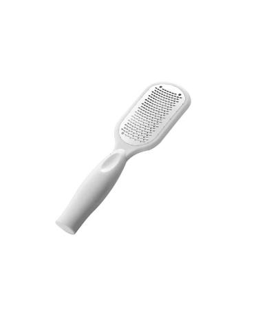 Foot File Callus Remover for Feet with Dead Skin Container Small Metal Surface Pedicure Tool for Women White Professional Classic Shape of Miro-Files Foot Scrubber