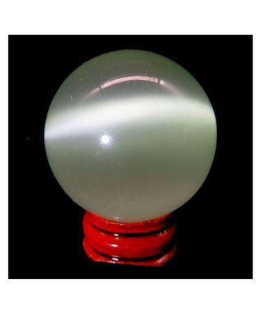 Ornament 1pc Natural White Cat Eye Stone Quartz Crystals Sphere Balls for Gift (Color : 1pc 90-100mm)