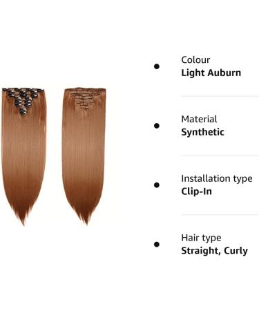 S-noilite 23 Inch Light Auburn Clip In Hair Extensions - Full Head 8pcs Set, 60 Color Options - Sexy Lady Fashion Choice - Buy Online on GoSupps.com