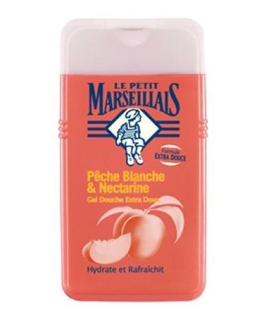 Le Petit Marseillais 1 Bottle of Body Wash Your Choice  French Shower Cream 6 Varieties 250ml (8.4oz) (P che Blanche et Nectarine (White peach and Nectarine))