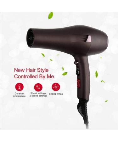 2000W Professional Hair Dryer with Air Nozzle Ionic Salon Powerful Hairdryer AC Motor Fast Blow Dryer with 3 Heat 2 Speed Cool Shot Long Cable Quiet for Home and Salon Men and Women Brown Small Gift - Buy Online on GoSupps.com