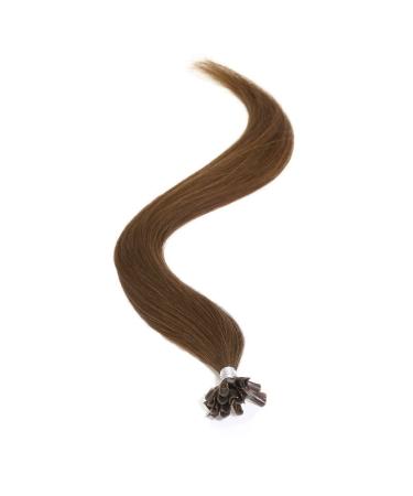 Keratin Pre Bonded Nail U Tip Human Hair Extensions 18" Dark Brown (3)