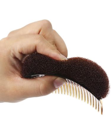 FSSTUD 6-Piece Sponge Hair Pillow Set | Volume Bump-Up Updo Pads with Clips for Women & Girls - Brown - Buy Online on GoSupps.com