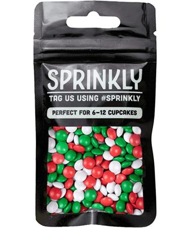 Coloured Milk Chocolate Beans - 30g or 100g - Cake Cupcake & Cookie Decoration Sprinkles (Red White & Green 30g) Red White & Green 30 g (Pack of 1) - Buy Online on GoSupps.com