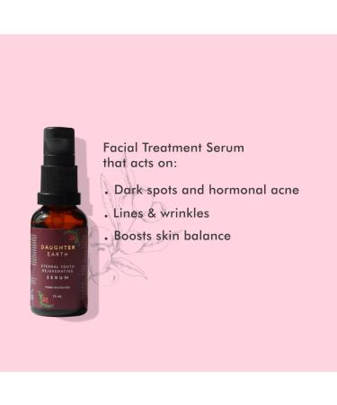 DAUGHTER EARTH Eternal Youth Face Serum | Vegan Ayurvedic Brightening Serum for All Skin Types | Hydrating & Anti-Aging | 15ml - Buy Online on GoSupps.com