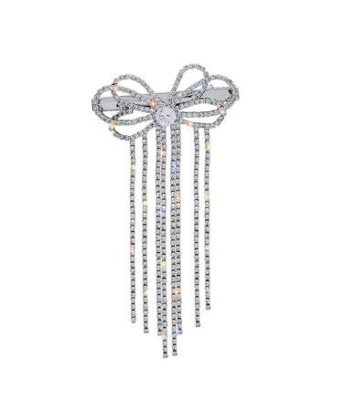 POPETPOP tassel edge clip tassel hair accessories rhinestone hair bow clip crystal hair clip sparkly tassel barrettes sparkly barrettes rhinestone tassel hair clip rhinestones girl bun Miss