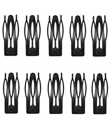 KDDOM 10 Pieces Double Grip Metal Hair Clips  Black Snap Hair Clips Hair Barrettes for Women  Girls  Salon Hair