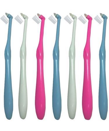Boyizupha 7 Pcs End Tuft Tapered Trim Toothbrush Single Compact Interspace Brush Medium(Color Random)