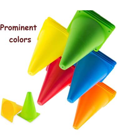 Baaxxango 20 PCS 7 inch Plastic Agility Cones for Kids - Mini Traffic Safety & Construction Cones for Drills, Sports, and Parties - 5 Colors - Buy Online on GoSupps.com