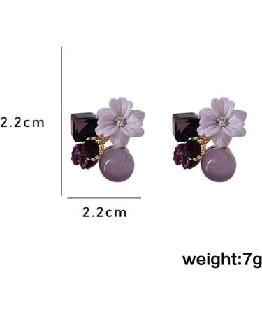 YienDoo Boho Amethyst Flower Drop Earrings | Vintage Purple Rhinestones & Floral Petal Design | Statement Jewelry for Weddings & Proms | Geometric Crystal Earrings for Women - Buy Online on GoSupps.com