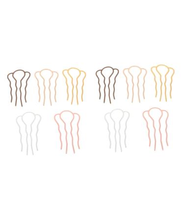 FRCOLOR 10 Pieces Hair Pin Teeth Hair Stick Women Hair Bun Fork Hair Bun Stick French Wedding Hair Clips Hair Bun Clip Hair Fork Updo Hair High Pure Copper Miss