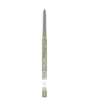 Essence Meta Glow Duo-Chrome Eye Pencil No. 03 green long-lasting highly pigmented wiped color-intensive holographic vegan waterproof nanoparticles free without perfume 1 Pack (0.22g) 0.22 g (1 Pack) 03 Galactic Chrome