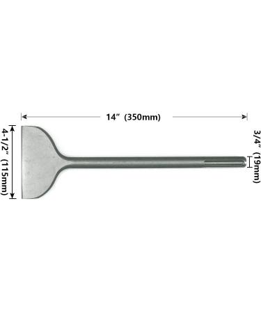 SPKLINE 4.5 Inch Wide Machine Sharpened Tile & Thinset Removal Scaling Chisel Bit Thinset Scraper & Floor Scraper  SDS MAX Shank Semicircle Shape Scaling Blade  (4.5" X 14") - Buy Online on GoSupps.com