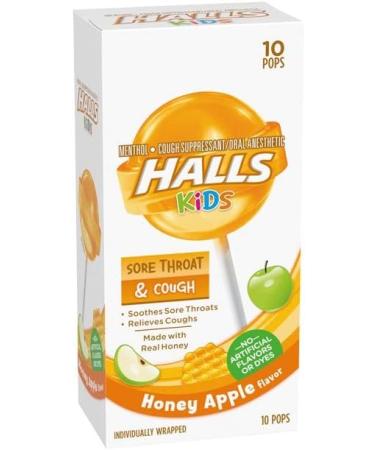 HALLS KIDS Sore Throat & Cough Pops - 10 Individually Wrapped Pops (2 Pack) - Buy Online on GoSupps.com