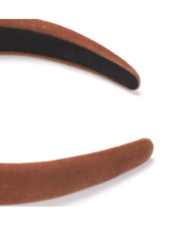 Etercycle 3Pcs Velvet Headbands for Women - Wide Hair Accessories for Daily, Dating, Sports and Yoga - Black, Brown, Red - Buy Online on GoSupps.com