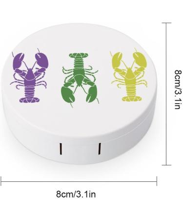 Mardi Gras Crawfish Round Contact Lens Kit - Portable & Cute Storage Box with Mirror - Buy Online on GoSupps.com