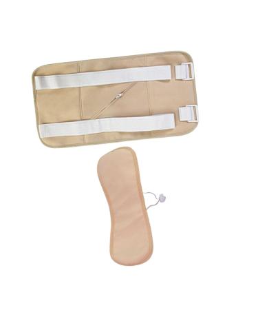 Fenteer 2 pieces of castor oil compress adjustable elastic band washable sleep aid castor oil not included anti-oil output khaki