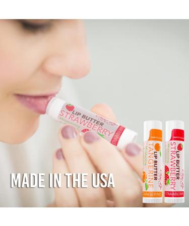 CHAP-LIP Lip Butter Balm - Moisturizing Fruit Flavors with Cocoa Butter & Coconut Oil | Vitamin E Hydration & Soothing Lip Therapy (Strawberry & Tangerine 2 Count) - International Shipping Available - Buy Online on GoSupps.com