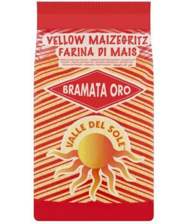 Valle Del Sole Bramata Oro Yellow Maize Gritz for Polenta 1KG - Premium Quality Italian Cornmeal - Buy Online on GoSupps.com