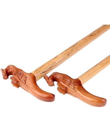 Wooden Cane Mahogany Crested Crutches Solid Wood Walking Stick Old Man Cane Walker Non-Slip Alpenstock Anniversary Lucky Star - Buy Online on GoSupps.com