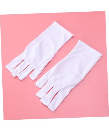 DOITOOL Cotton Glove Manicure Glove 1 Pair manicure gloves UV shield glove half-finger gloves anti UV glove nail short white Gel Manicure Gloves Silicone Ear Display - Buy Online on GoSupps.com