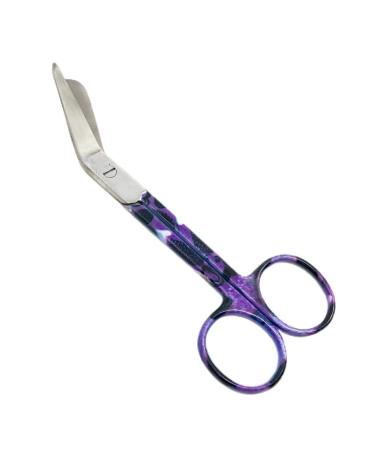 Artzone Bandage Scissors Premium Quality - Great for Home and First Aid (Various Patterns) (Purple Heart, 5.5 in) Purple Heart 5.5 Inch (Pack of 1)