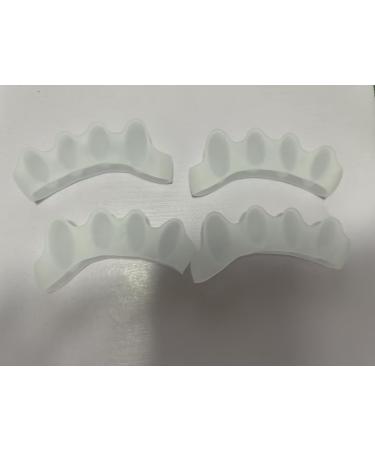 Silicone Toe Separators (2 Pair) - Toe Straighteners and Spacers for Curled, Overlapping Toes - Toe Stretcher for Toe Relaxation and Relief - Transparent Color - Buy Online on GoSupps.com