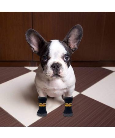 SCIROKKO 3 Pairs Double Anti-Slip Dog Socks - Adjustable Non-Skid Paw Protector for Small Dogs - Indoor and Outdoor Paw Grips for Traction Control and Lick Prevention - Black - Buy Online on GoSupps.com