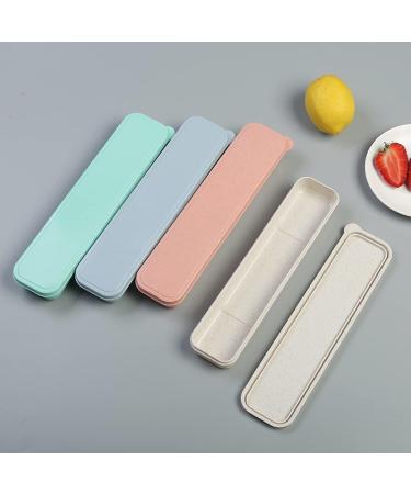 Eco-Friendly Spoon Storage Box | Waterproof Toothbrush & Utensils Case | Portable Wheat Straw Kitchen Organizer for Camping - Buy Online on GoSupps.com