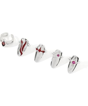 HEYXI Adjustable Nail Rings Alloy Nail Art Finger Rings Women Girl Gifts Jewelry Nail Rings Fingertip Rings Set Alloy Material - Buy Online on GoSupps.com