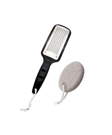 The Original Pumice Stone for Feet and Foot File Set   Rust-Resistant Stainless Steel Foot Scrubber  Scraper  or Callus Remover and Stone Help Smooth Rough  Dry Heels and Feet   Spa and Pedicure Items