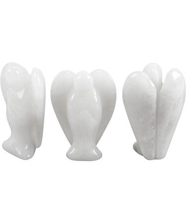 Lovionus89 White Jade Angel Guard Statue - Hand-Carved 50mm Healing Crystal Decor for Bag - Buy Online on GoSupps.com