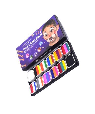 Halloween Cosplay Pigment 1 Box Painting Kit Drawing Paint Masquerade Paint Face Washable Neon Paint Halloween Makeup Paint Art Kit Face Paint Cosmetic Pigment Toner Human