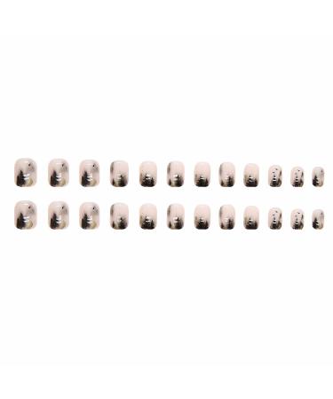 MISUD Short Square Gradient Black Acrylic Fake Nails - 24 pcs - Buy Online on GoSupps.com