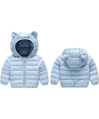 Kids Blue Puffer Jacket | Hooded Winter Coat for Boys & Girls | Lightweight Outerwear | Ages 1-3 Years - Buy Online on GoSupps.com