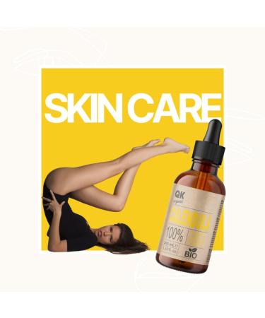 QKnatur - 100% Pure Organic Vegan Calendula Oil - 100 ml - glass bottle - for sensitive dry and cracked skin. Soothing and healing. Acne irritations insect bites - Buy Online on GoSupps.com