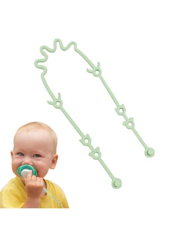 Silicone toys belts for babies stretchy pacifier chains tasting strap for baby toys baby bottles belts for shopping carts stroller anxick mung bean color
