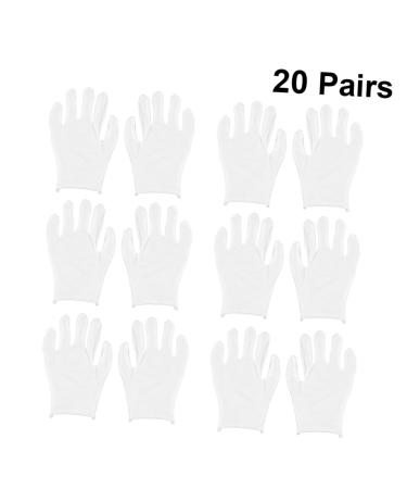 Beaupretty 20 Pair Jersey Gloves Inspection Gloves Cotton Gloves for Gloves for Ceremony Soft Cotton Gloves moisturizing Gloves Warm Work Gloves Women's White Film Dry Hands 23X13cm White - Buy Online on GoSupps.com