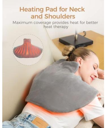 ALLJOY Electric Shoulder Heating Pad for Neck & Shoulders - Skin-Friendly Heated Wrap for Pain Relief - 3 Heat Settings - Auto Shut Off - 25*18 Gray - Buy Online on GoSupps.com