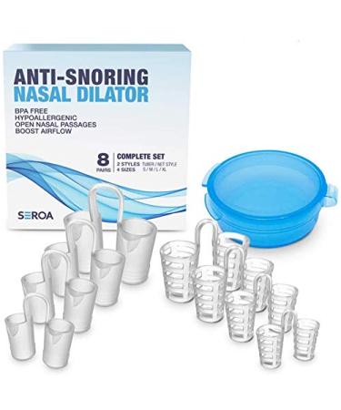 Premium Anti Snoring Devices Nose Vents Nasal Dilator Stop Snoring Solution for Comfortable Sleeping Snore Stopper Ease Breathing and Prevent Snoring Aids Snoring Relief 2 Types 8 Packs