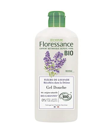 FLORESSANCE PAR NATURE Floressance - Organic Lavender Flower Shower Gel - Palm Oil Free - Certified Organic - 100% Plant-Based Cosmos Organic - 250 ml