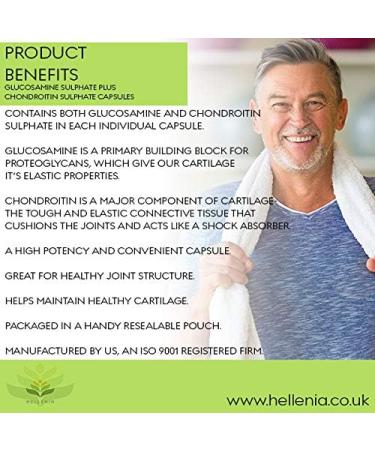 Glucosamine Sulphate 500mg + Chondroitin Sulphate 400mg | 180 Capsules | Fast Release Formula | Made in UK - Buy Online on GoSupps.com