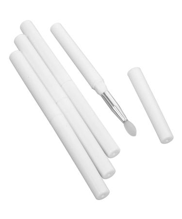 Ipetboom Silicone Lip Brush 4PCS Makeup Eyeshadow Brush Cosmetic Wands Facial Eye Cream Spatula with Caps for Lipsticks Lip Gloss Lip Balm Lip